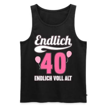 Endlich 40 Jahre endlich voll alt 40 Geburtstag - Männer Premium Bio Tank Top - Schwarz - Vorne - Michal (187cm)