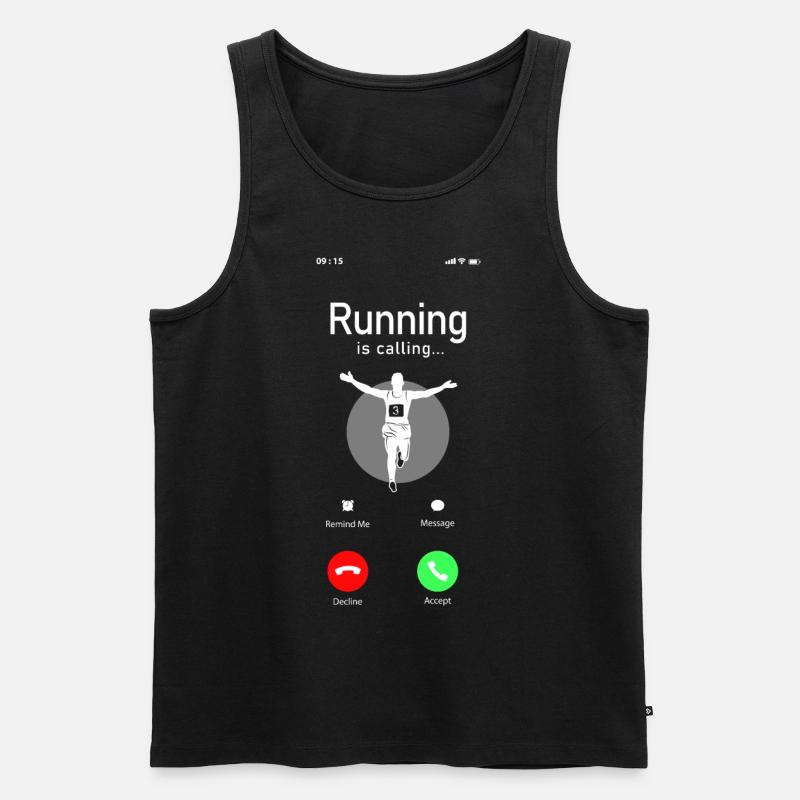 Running Runner Half Marathon Phone - Männer Premium Bio Tank Top - Schwarz