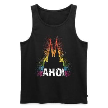 Ahoi Carnival LGBTQ Pride Cathédrale de Cologne Gay - Débardeur bio Premium Homme - noir - Devant - Michal (187cm)