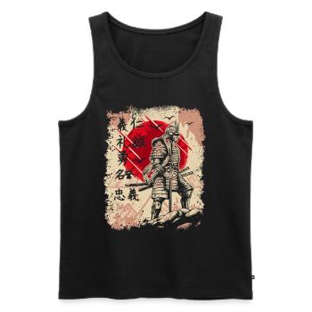 Samurai Japanischer Krieger Schwertkämpfer Kanji - Männer Premium Bio Tank Top - Schwarz - Vorne - AI Model Male 178 light (178cm)