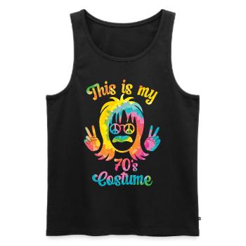 70s 1970s Seventies Party Outfit Costume - Men's Premium Organic Tank Top - black - Front - Michal (187cm)