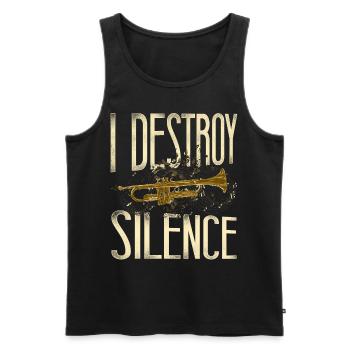 Trompettiste Vintage I Destroy - Débardeur bio Premium Homme - noir - Devant - Michal (187cm)