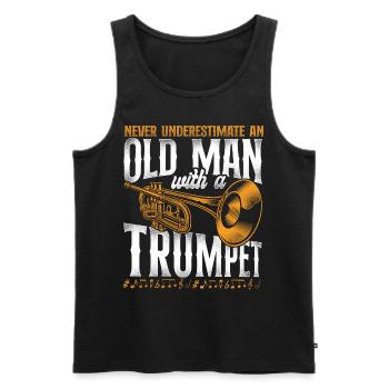 Trumpet Player Dad Father Retired - Männer Premium Bio Tank Top - Schwarz - Vorne - Michal (187cm)