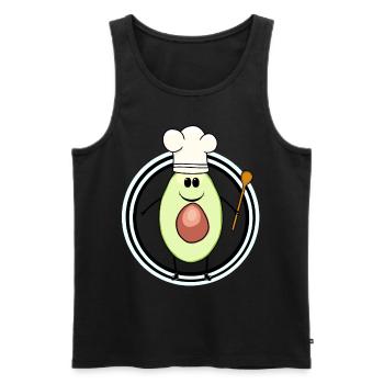 Avocado Vegetable Cooking Kitchen Vegetarian Cooking - Men's Premium Organic Tank Top - black - Front - Michal (187cm)