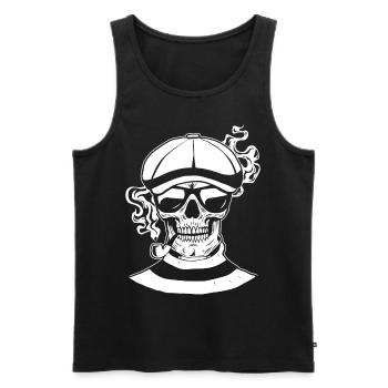 Beatnik Gothic Skull Pipe Goth Vintage Rétro - Débardeur bio Premium Homme - noir - Devant - Michal (187cm)