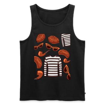 Beatnik Fashion Style 50s 60s Retro Style Vinta - Men's Premium Organic Tank Top - black - Front - AI Model Male 178 light (178cm)