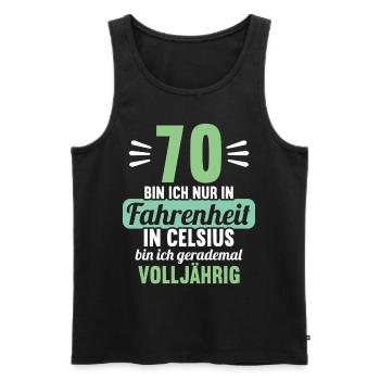 70 bin ich in Fahrenheit in Celsius 70 Geburtstag - Männer Premium Bio Tank Top - Schwarz - Vorne - Michal (187cm)
