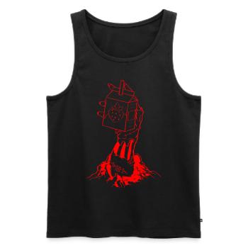 Zombiecore Ästhetische Erdbeermilch Skelett Hand - Männer Premium Bio Tank Top - Schwarz - Vorne - Michal (187cm)