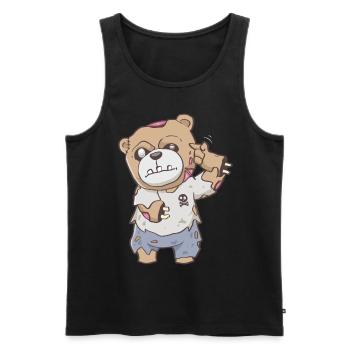 Zombiecore Ästhetisch Zombie Bär Pastell Goth - Männer Premium Bio Tank Top - Schwarz - Vorne - AI Model Male 178 light (178cm)