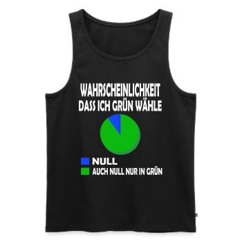 Wahrscheinlichkeit dass ich Grün wähle Null T-Shi - Männer Premium Bio Tank Top - Schwarz - Vorne - Michal (187cm)