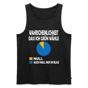 Wahrscheinlichkeit dass ich Grün wähle Null T-Shi - Männer Premium Bio Tank Top - Schwarz - Vorne - Michal (187cm)