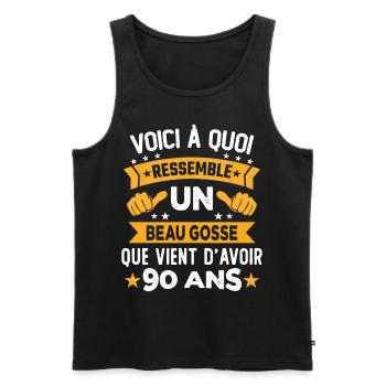 Voici à quoi ressemble un beau gosse 90 Ans - Débardeur bio Premium Homme - noir - Devant - Michal (187cm)