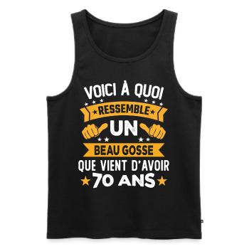 Voici à quoi ressemble un beau gosse 70 Ans - Débardeur bio Premium Homme - noir - Devant - Michal (187cm)