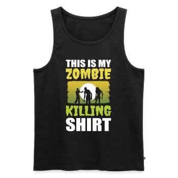 This Is My Zombie Killing Shirt Gamer Zombie - Männer Premium Bio Tank Top - Schwarz - Vorne - Michal (187cm)