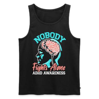 No one fights alone ADHD consciousness Neurodivers - Men's Premium Organic Tank Top - black - Front - AI Model Male 178 light (178cm)