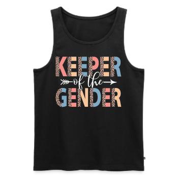 Keeper of the Gender Leopard Gender Revel Party - Men's Premium Organic Tank Top - black - Front - AI Model Male 178 light (178cm)