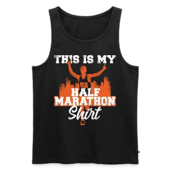 Running Runner Half Marathon - Männer Premium Bio Tank Top - Schwarz - Vorne - Michal (187cm)