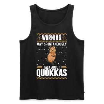 Peut parler spontanément de Quokkas - Débardeur bio Premium Homme - noir - Devant - Michal (187cm)
