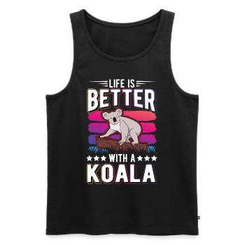 Life is better with a Koala Koala Bear - Men's Premium Organic Tank Top - black - Front - Michal (187cm)