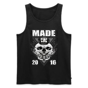 Made in 2016 Vintage Retro Limited Edition - Männer Premium Bio Tank Top - Schwarz - Vorne - AI Model Male 178 light (178cm)