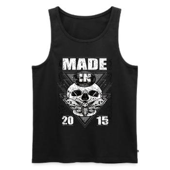 Made in 2015 Vintage Retro Limited Edition - Männer Premium Bio Tank Top - Schwarz - Vorne - Michal (187cm)