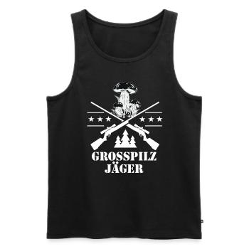 Pilze sammeln Schwammerl suchen für Pilzsammler - Männer Premium Bio Tank Top - Schwarz - Vorne - Michal (187cm)