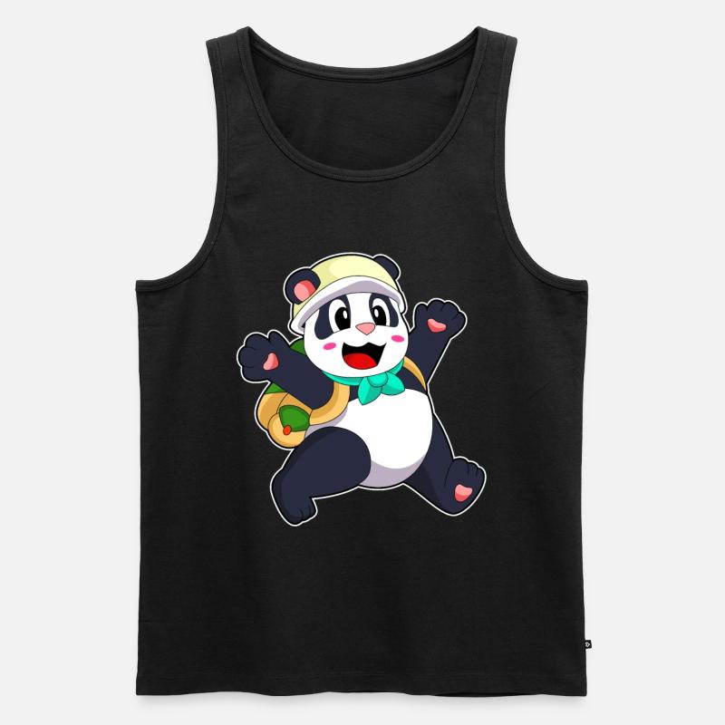 Panda as a student - Men's Premium Organic Tank Top - black