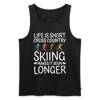 Skieurs de fond biathlon de fond - Débardeur bio Premium Homme - noir - Devant - AI Model Male 178 light (178cm)