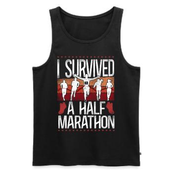 Running Runner Half Marathon - Männer Premium Bio Tank Top - Schwarz - Vorne - Michal (187cm)