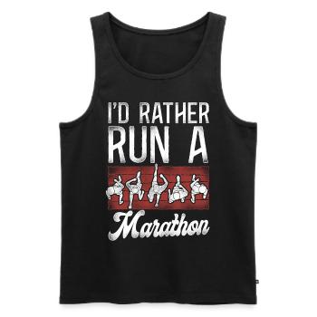 Running Runner Semi-Marathon - Débardeur bio Premium Homme - noir - Devant - Michal (187cm)