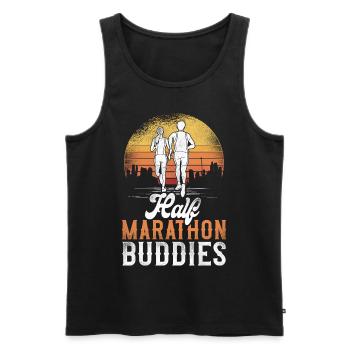 Running Runner Half Marathon - Männer Premium Bio Tank Top - Schwarz - Vorne - Michal (187cm)