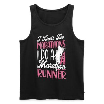 Running Runner Half Marathon - Männer Premium Bio Tank Top - Schwarz - Vorne - Michal (187cm)