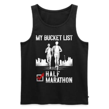 Running Runner Half Marathon - Männer Premium Bio Tank Top - Schwarz - Vorne - Michal (187cm)