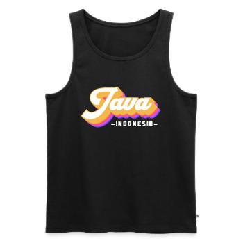 Vintage Holiday Trip Indonésie Java - Débardeur bio Premium Homme - noir - Devant - Michal (187cm)