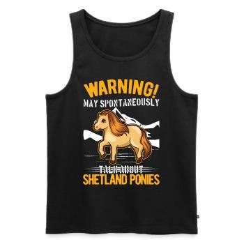 May spontaneously talk about Shetland Ponies - Männer Premium Bio Tank Top - Schwarz - Vorne - AI Model Male 178 light (178cm)