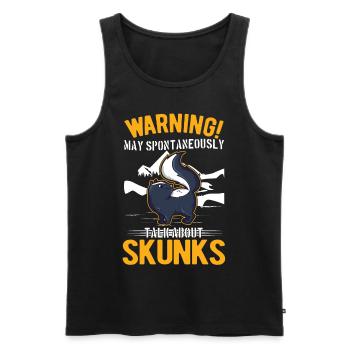 Warnung Stinktier Besitzer Skunk - Männer Premium Bio Tank Top - Schwarz - Vorne - Michal (187cm)