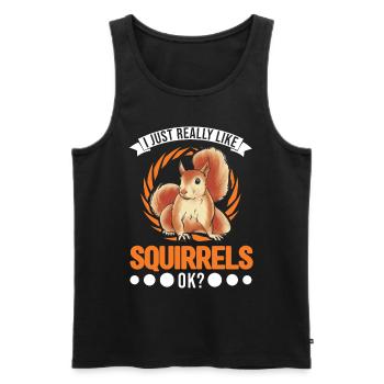 J’aime vraiment Squirrels Squirrel - Débardeur bio Premium Homme - noir - Devant - Michal (187cm)