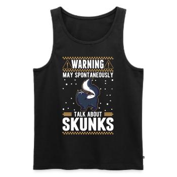 Warnung Stinktier Besitzer Skunk - Männer Premium Bio Tank Top - Schwarz - Vorne - AI Model Male 178 light (178cm)