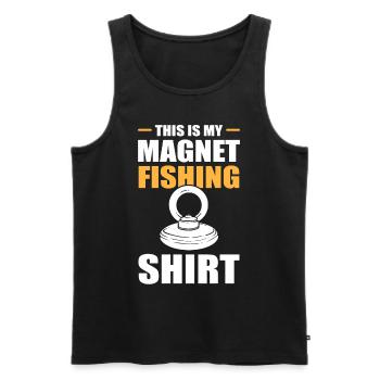 This Is My Magnet Fishing Shirt Magnet Fish - Men's Premium Organic Tank Top - black - Front - AI Model Male 178 light (178cm)