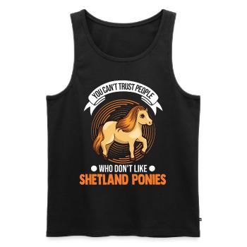 Shetland Pony Gift Shetty - Men's Premium Organic Tank Top - black - Front - Michal (187cm)