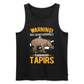 Warning Tapir Lowland Tapir - Men's Premium Organic Tank Top - black - Front - AI Model Male 178 light (178cm)