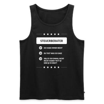 Steuerberater I Examen Finanzen Steuern Motiv für - Männer Premium Bio Tank Top - Schwarz - Vorne - Michal (187cm)