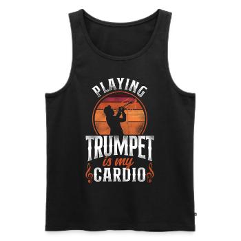 Trumpet Player Vintage Retro - Männer Premium Bio Tank Top - Schwarz - Vorne - Michal (187cm)