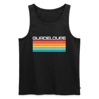 Vintage Holiday Trip Caraïbes Guadeloupe - Débardeur bio Premium Homme - noir - Devant - Michal (187cm)