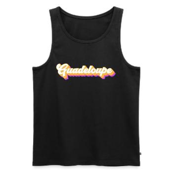 Vintage Holiday Trip Caraïbes Guadeloupe - Débardeur bio Premium Homme - noir - Devant - Michal (187cm)