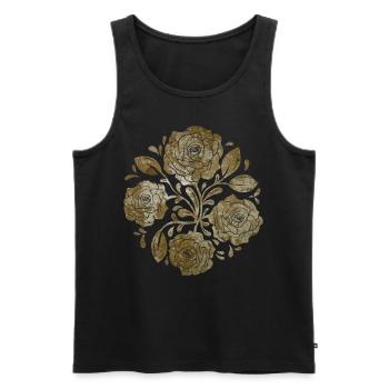 Barock Ästhetische Rose Kunstwerk Retro Vintage - Männer Premium Bio Tank Top - Schwarz - Vorne - Michal (187cm)