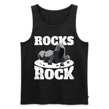 Funny Rock Hunting Geologist Rock Hunter - Men's Premium Organic Tank Top - black - Front - AI Model Male 178 light (178cm)