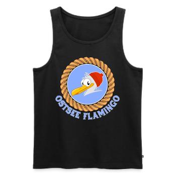 Ostsee Flamingo lustiges Möwen Design Fischer - Männer Premium Bio Tank Top - Schwarz - Vorne - Michal (187cm)