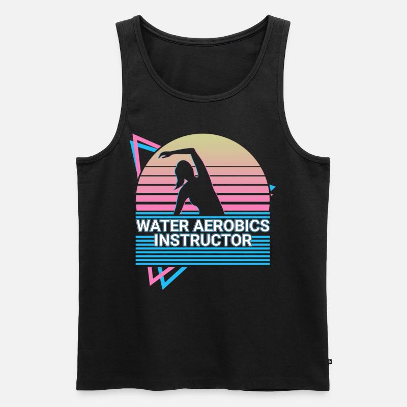 Wassergymnastik-Lehrer Retro - Männer Premium Bio Tank Top - Schwarz