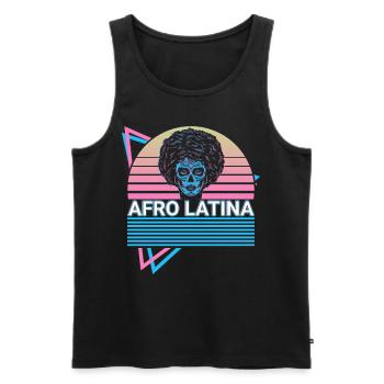 Afro Latina Gothic Skull Rétro - Débardeur bio Premium Homme - noir - Devant - Michal (187cm)